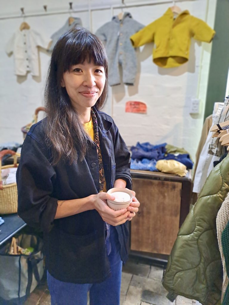 Rosie Sheppherd at her vintage clothing stall 