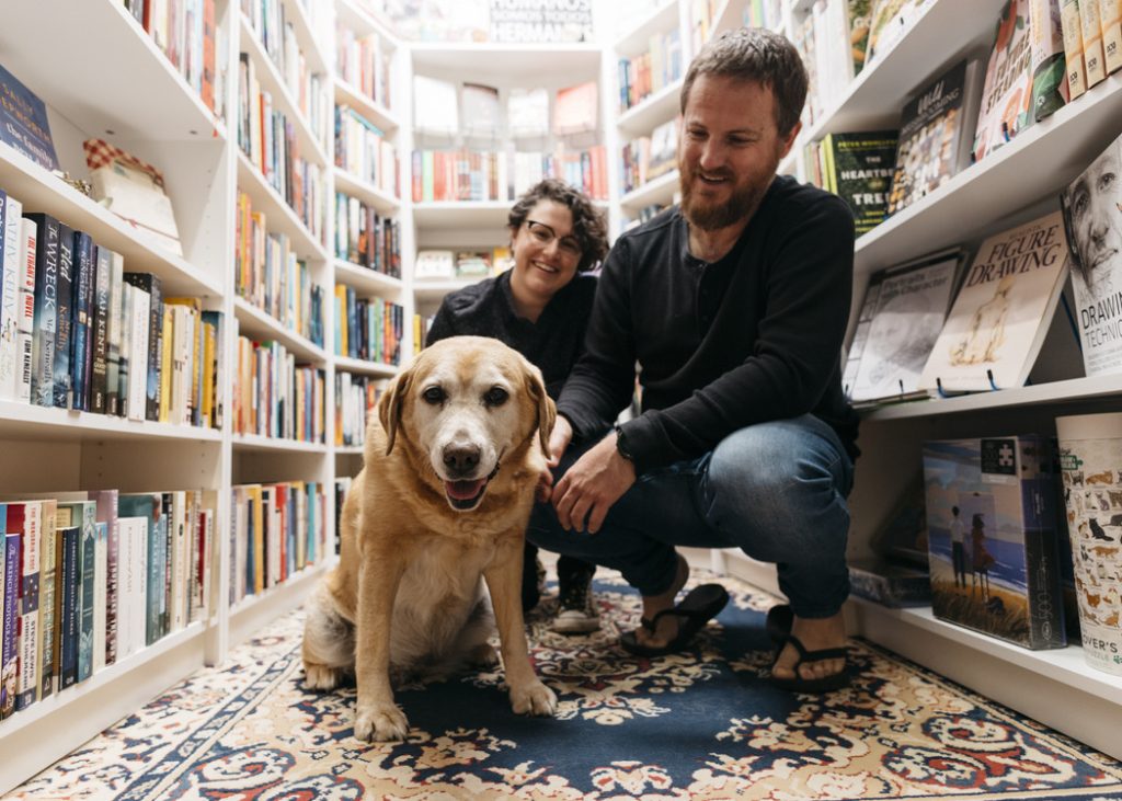 Catherine and Zac in RoseyRavelston bookshop