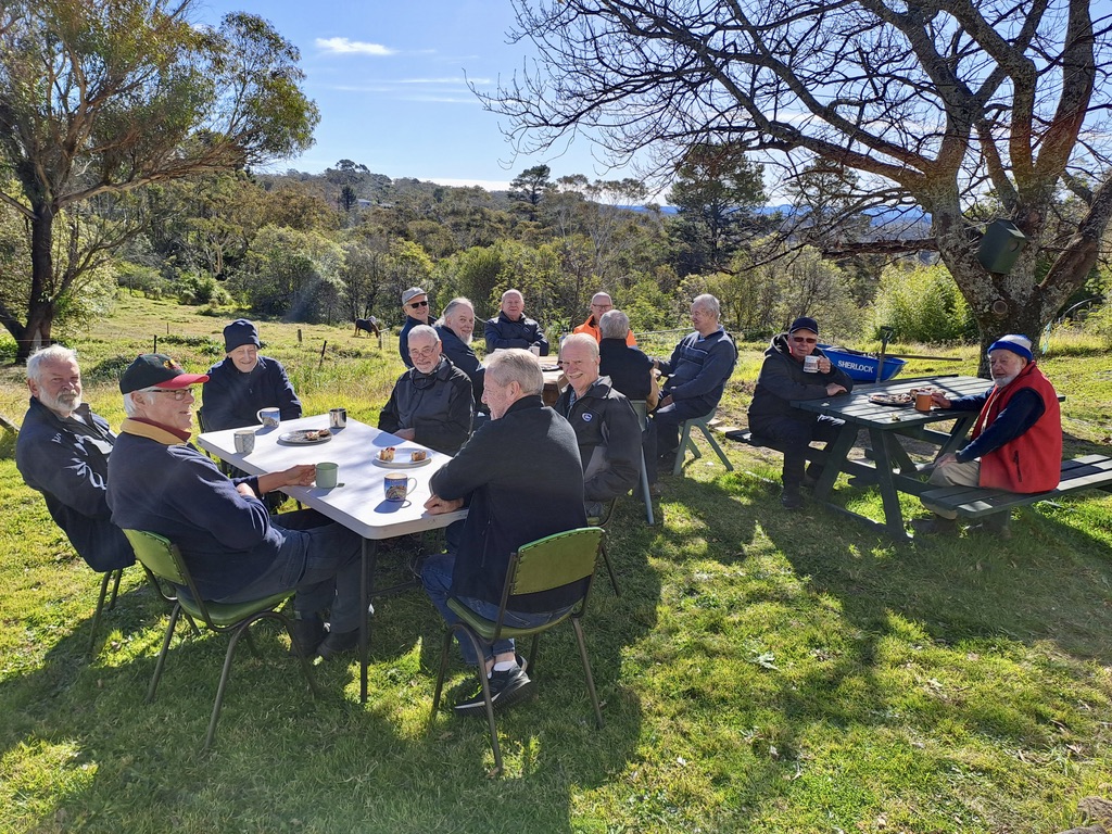 Morning tea time at the Men's Shed