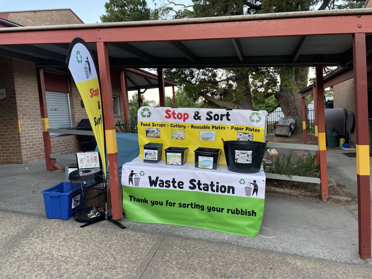 waste sorting station at magpie markets