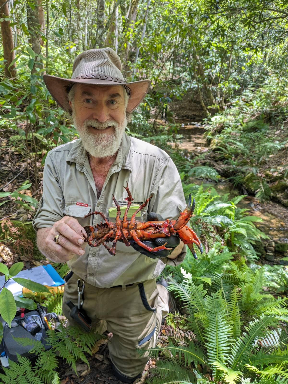 Rob McCormack with crayfish