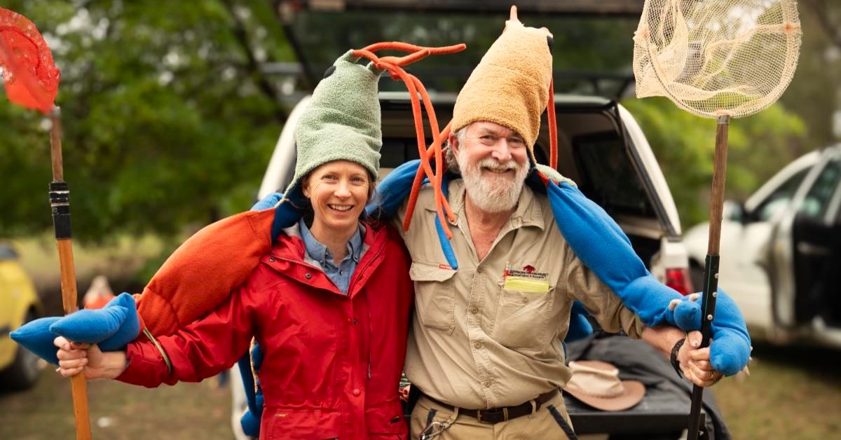 Blue Mountains crayfish counters Amy St Lawrence and Rob McCormack